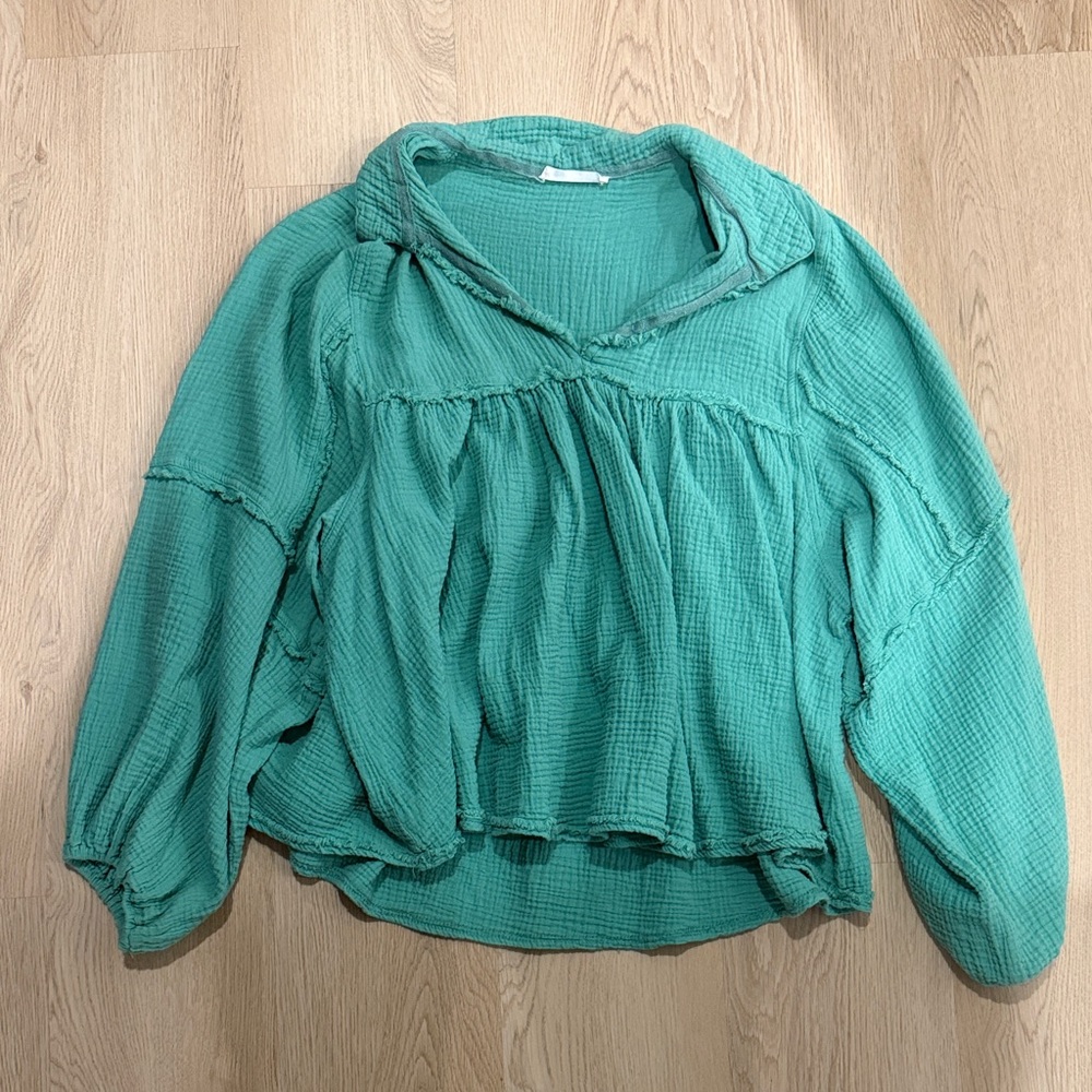 Ces Femme Teal Blouse